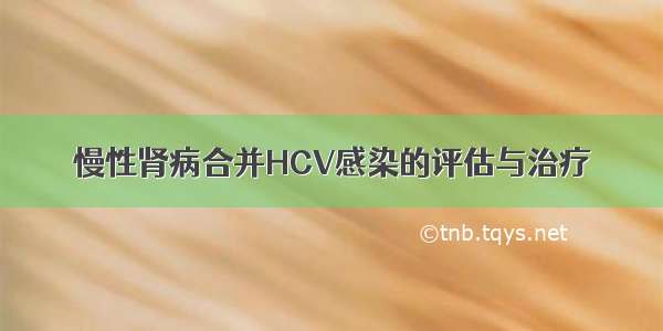 慢性肾病合并HCV感染的评估与治疗