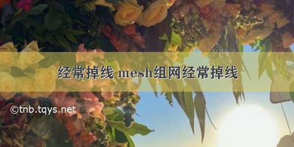 经常掉线 mesh组网经常掉线