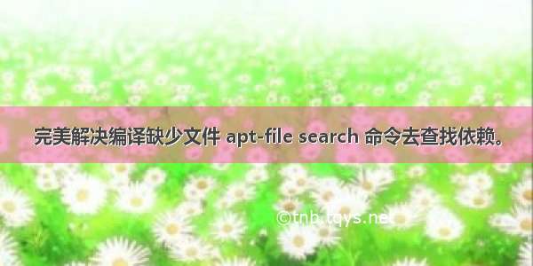 完美解决编译缺少文件 apt-file search 命令去查找依赖。