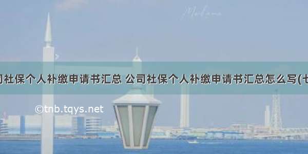 公司社保个人补缴申请书汇总 公司社保个人补缴申请书汇总怎么写(七篇)