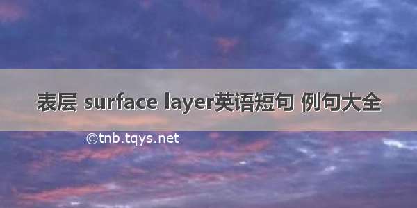 表层 surface layer英语短句 例句大全