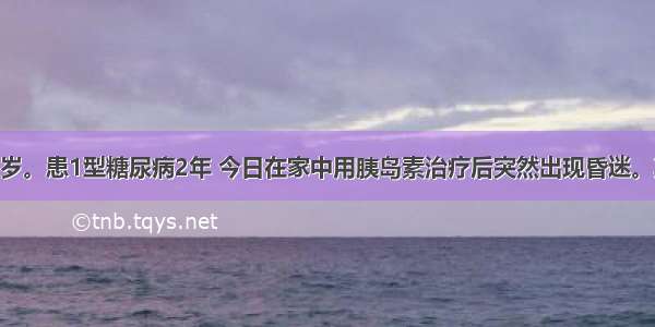 患儿 男 14岁。患1型糖尿病2年 今日在家中用胰岛素治疗后突然出现昏迷。其昏迷原因