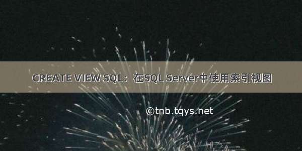 CREATE VIEW SQL：在SQL Server中使用索引视图