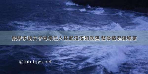 敲锣求助女子母亲已入住武汉汉阳医院 整体情况较稳定