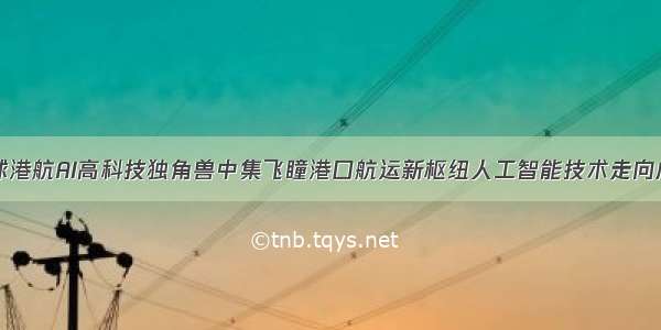 中集集团全球港航AI高科技独角兽中集飞瞳港口航运新枢纽人工智能技术走向成熟全球前三