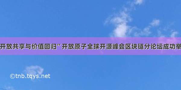 “开放共享与价值回归”开放原子全球开源峰会区块链分论坛成功举办