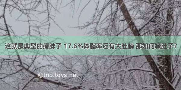 这就是典型的瘦胖子 17.6%体脂率还有大肚腩 那如何减肚子？