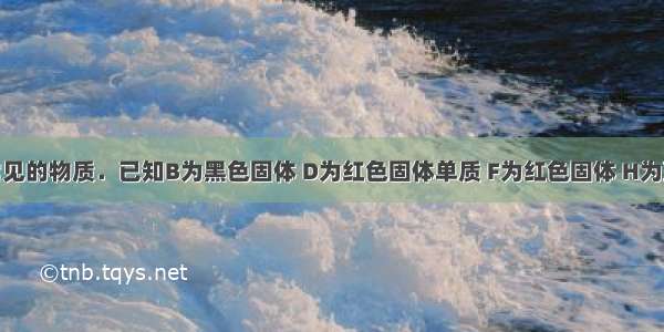 A-H都三常见的物质．已知B为黑色固体 D为红色固体单质 F为红色固体 H为蓝色的溶液