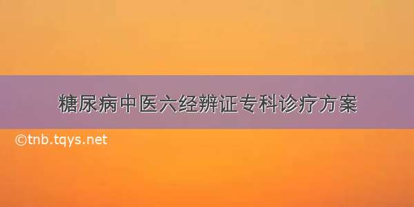 糖尿病中医六经辨证专科诊疗方案