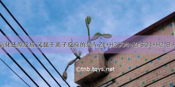 下列反应既属于氧化还原反应 又属于离子反应的是A.Zn+H2SO4=ZnSO4+H2↑B.H2+CuO=Cu+H