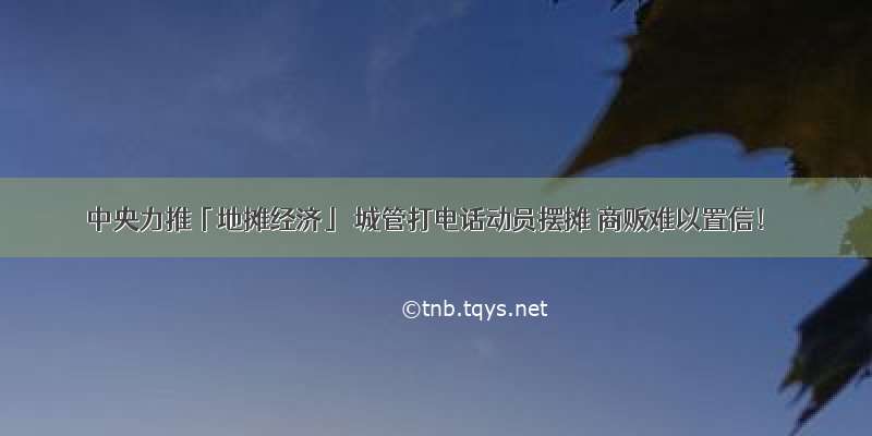 中央力推「地摊经济」 城管打电话动员摆摊 商贩难以置信！