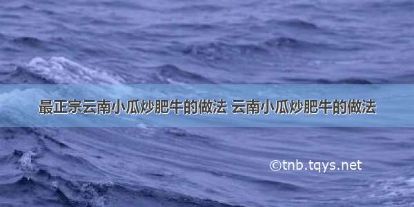 最正宗云南小瓜炒肥牛的做法 云南小瓜炒肥牛的做法