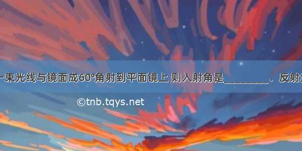 如图所示 一束光线与镜面成60°角射到平面镜上 则入射角是________．反射角是______