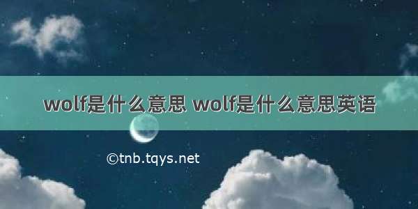 wolf是什么意思 wolf是什么意思英语