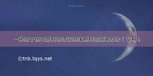 一种用于伤口敷料的含银泡沫材料的制备方法（专利）