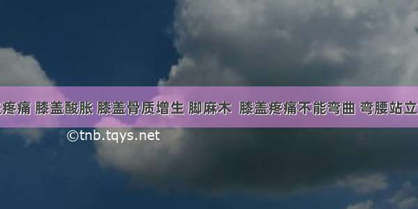 膝盖疼痛 膝盖酸胀 膝盖骨质增生 脚麻木  膝盖疼痛不能弯曲 弯腰站立疼痛