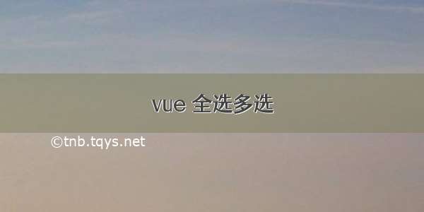 vue 全选多选