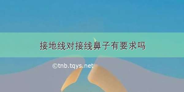 接地线对接线鼻子有要求吗