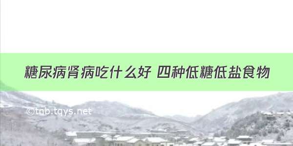 糖尿病肾病吃什么好 四种低糖低盐食物