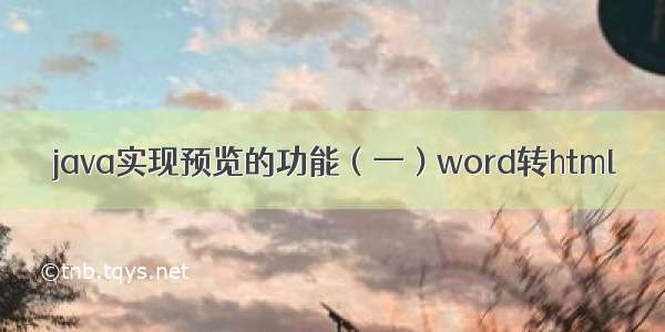 java实现预览的功能（一）word转html