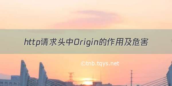 http请求头中Origin的作用及危害