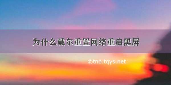 为什么戴尔重置网络重启黑屏