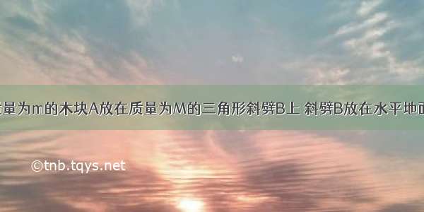 如图所示 质量为m的木块A放在质量为M的三角形斜劈B上 斜劈B放在水平地面上．现用水