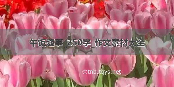 午饭趣事_250字_作文素材大全