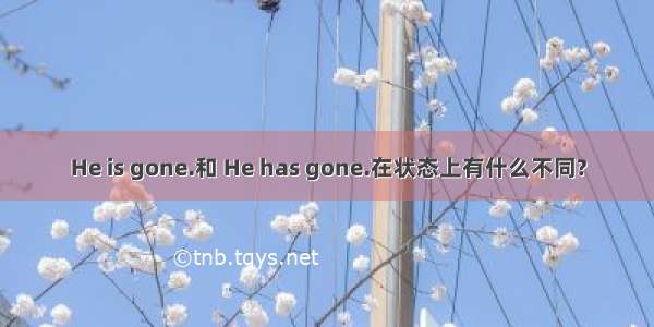 He is gone.和 He has gone.在状态上有什么不同?