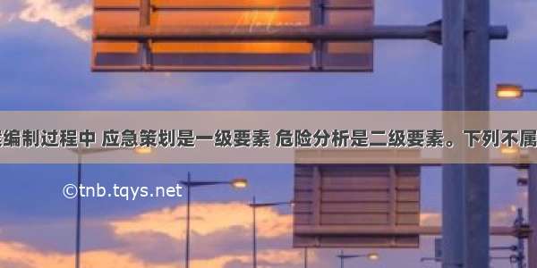 在应急预案编制过程中 应急策划是一级要素 危险分析是二级要素。下列不属于危险分析