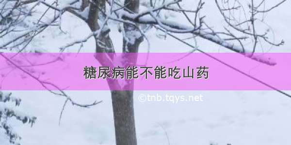 糖尿病能不能吃山药