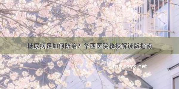 糖尿病足如何防治？华西医院教授解读版指南