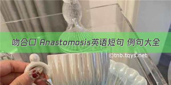 吻合口 Anastomosis英语短句 例句大全