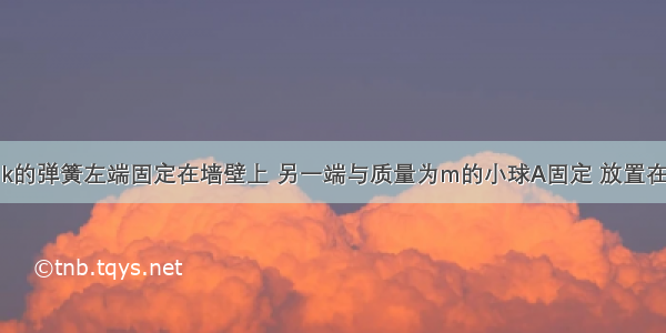 弹簧系数为k的弹簧左端固定在墙壁上 另一端与质量为m的小球A固定 放置在光滑水平面