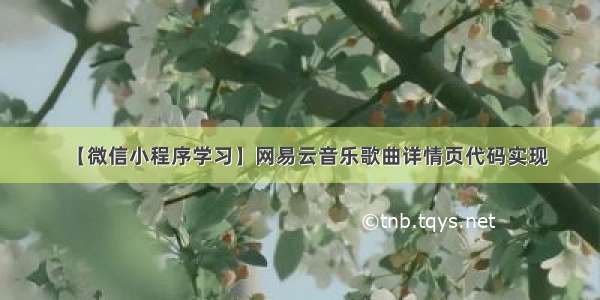 【微信小程序学习】网易云音乐歌曲详情页代码实现