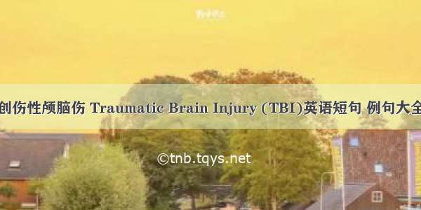 创伤性颅脑伤 Traumatic Brain Injury (TBI)英语短句 例句大全