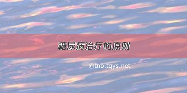 糖尿病治疗的原则