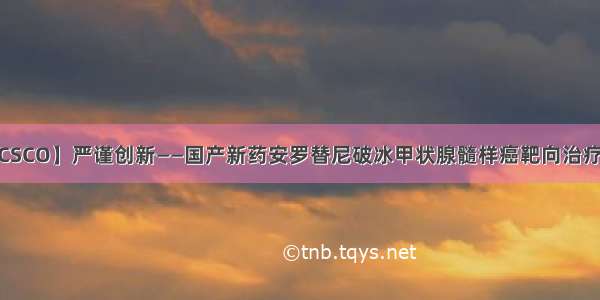 【 CSCO】严谨创新——国产新药安罗替尼破冰甲状腺髓样癌靶向治疗僵局