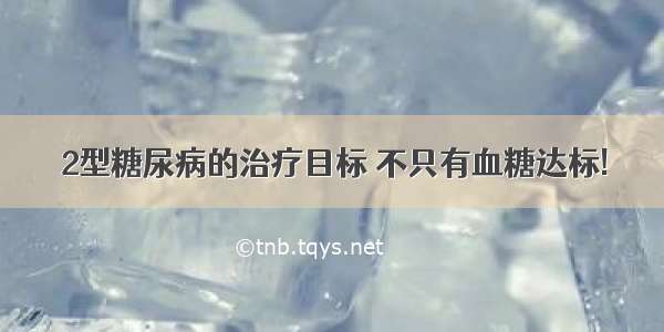 2型糖尿病的治疗目标 不只有血糖达标!