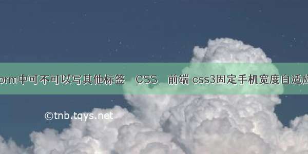 form中可不可以写其他标签 – CSS – 前端 css3固定手机宽度自适应