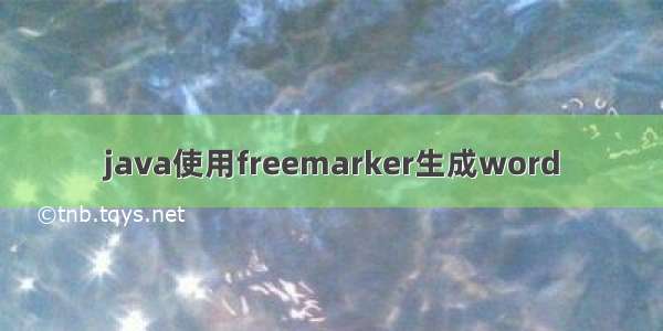 java使用freemarker生成word