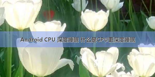 Android CPU 深度睡眠 什么是CPU更深度睡眠