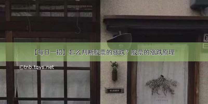 【每日一招】怎么判断股票的涨跌？股票的涨跌原理