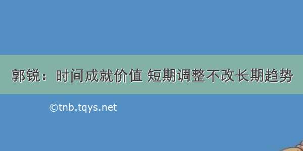 郭锐：时间成就价值 短期调整不改长期趋势