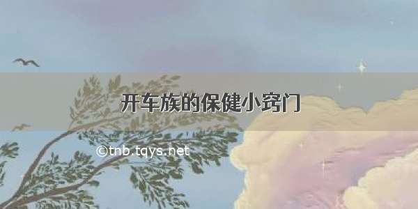 开车族的保健小窍门