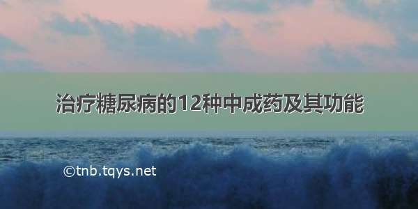 治疗糖尿病的12种中成药及其功能