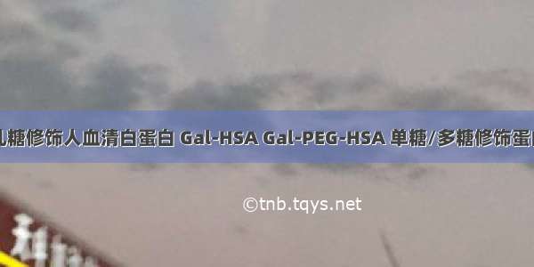 半乳糖修饰人血清白蛋白 Gal-HSA Gal-PEG-HSA 单糖/多糖修饰蛋白等