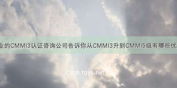 专业的CMMI3认证咨询公司告诉你从CMMI3升到CMMI5级有哪些优势？