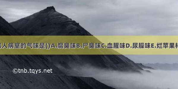 水肿病晚期病人病室的气味是()A.腐臭味B.尸臭味C.血腥味D.尿臊味E.烂苹果样气味ABCDE