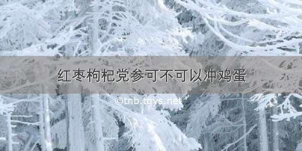 红枣枸杞党参可不可以冲鸡蛋